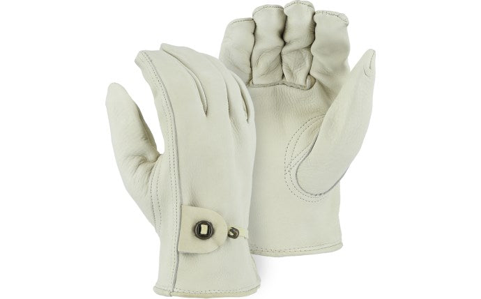 Majestic 1509K Cowhide with Ball and Tape Wrist Strap Drivers Glove (One Dozen)