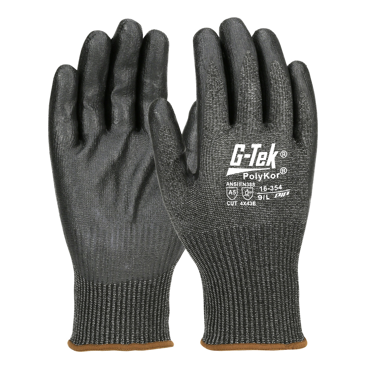 G-Tek PolyKor 16-354 Seamless Knit Nitrile Coated Foam Grip Cut Resistant Safety Glove (One Dozen)