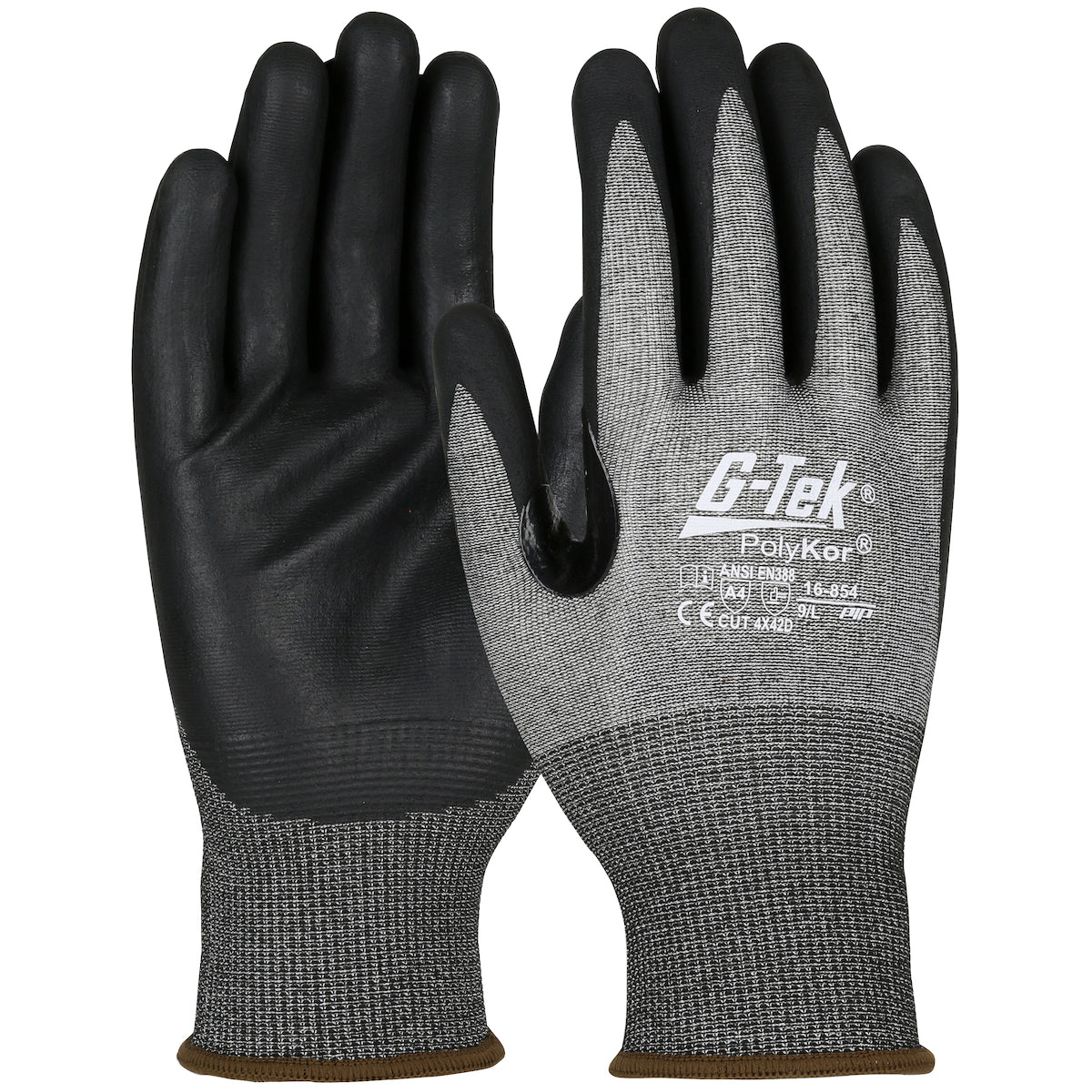 G-Tek 16-854 Seamless Knit PolyKor® Blended Glove with Foam Nitrile Coated Grip on Palm & Fingers -