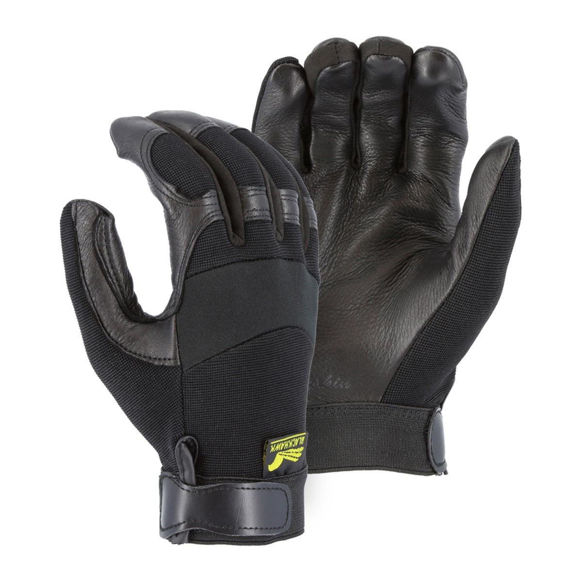 Majestic 2151 Black Hawk Mechanics Glove with Deerskin Palm and Stretch Knit Back (One Dozen)