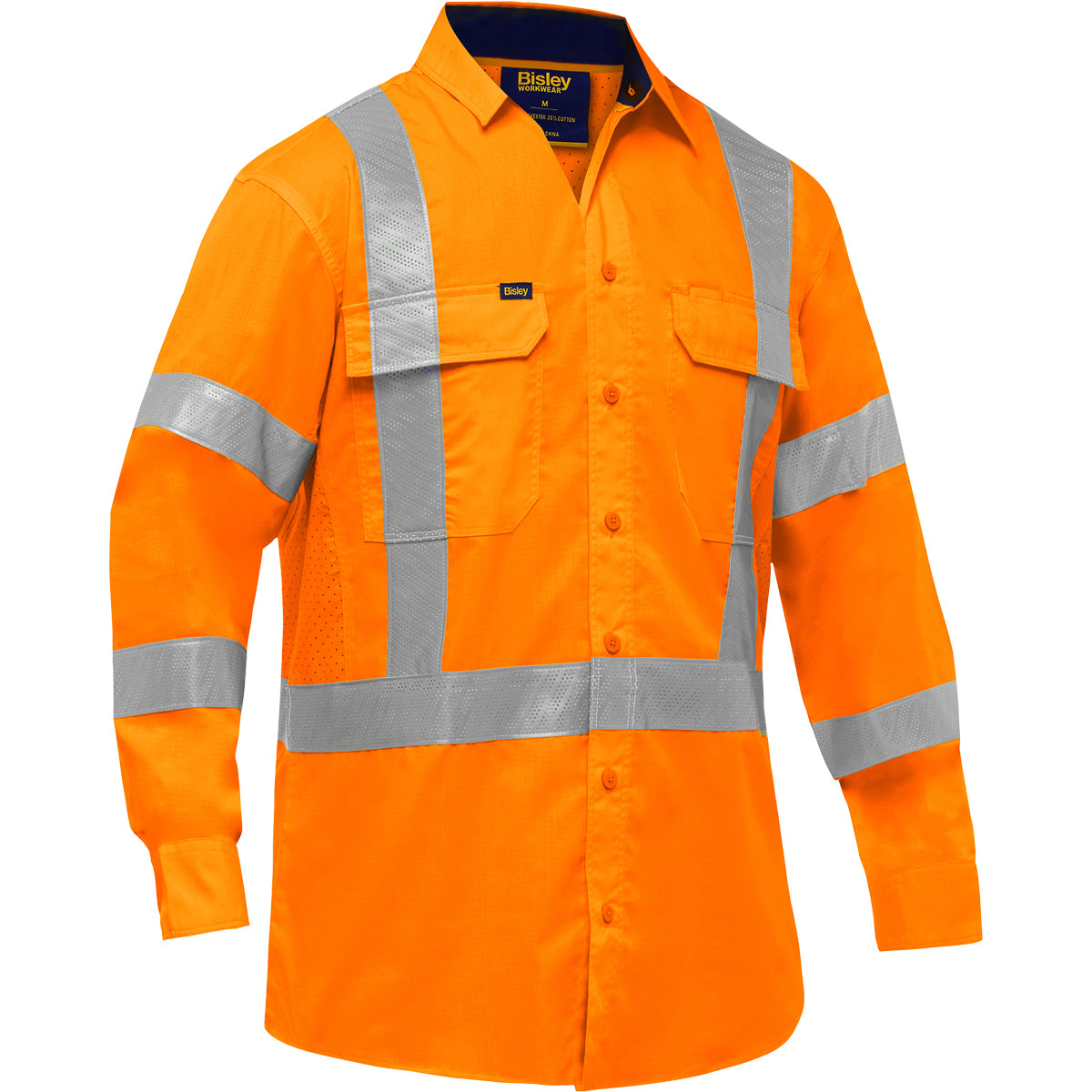 Bisley 313M6490X ANSI Type R Class 3 Long Sleeve Work Shirt with X-Back