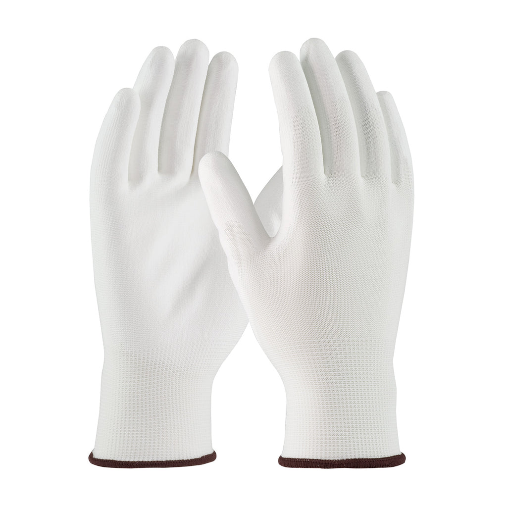 PIP 33-115 Seamless Knit Polyester with Polyurethane Coated Flat Grip on Palm and Fingers Safety Glove(One Dozen)