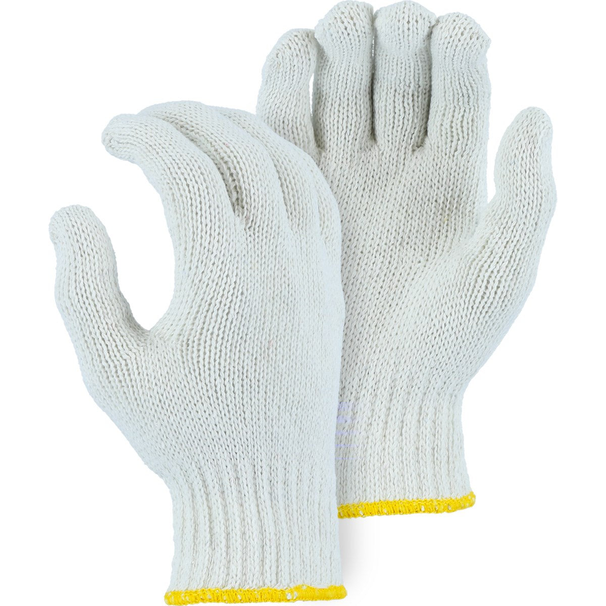 Majestic 3806W Heavyweight Cotton/Poly String Knit Glove, White (One Dozen)