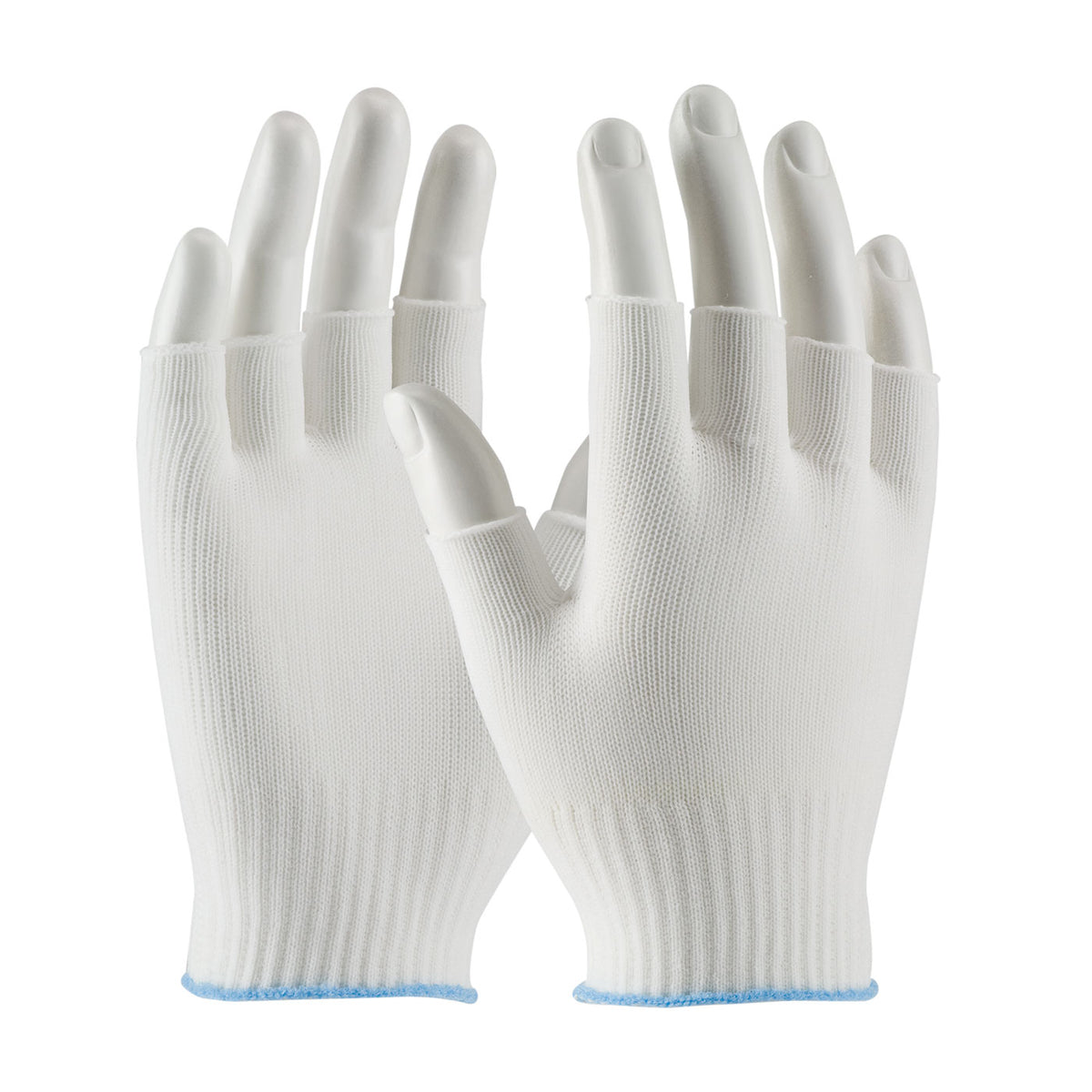 CleanTeam 40-736 Light Weight Seamless Knit Nylon Clean Environment Glove - Half-Finger (One Dozen)