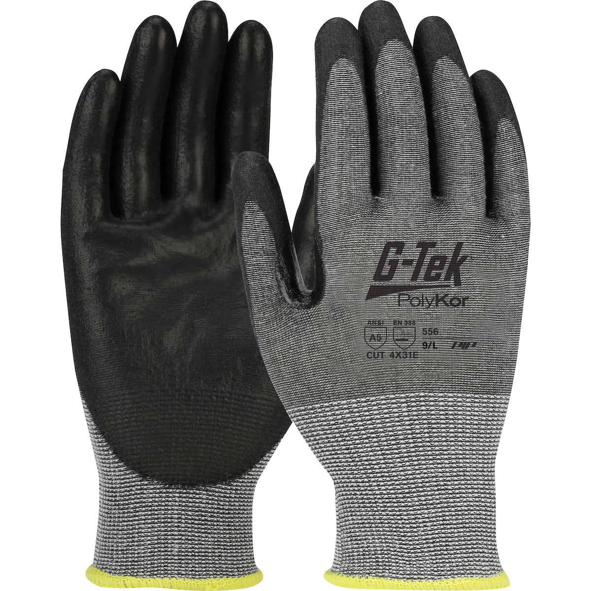 PIP 556 G-Tek PolyKor Seamless Knit PolyKor Blended with Polyurethane Coated Smooth Grip Touchscreen Compatible Safety Glove(One Dozen)