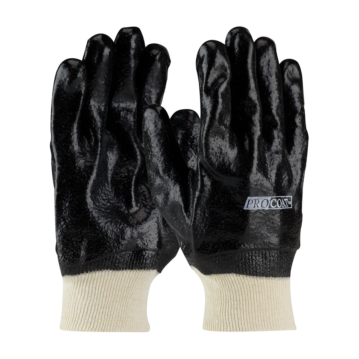 ProCoat 58-8015R Interlock Liner and Semi-Rough Finish Knit Wrist Premium PVC Dipped Safety Glove (One Dozen)
