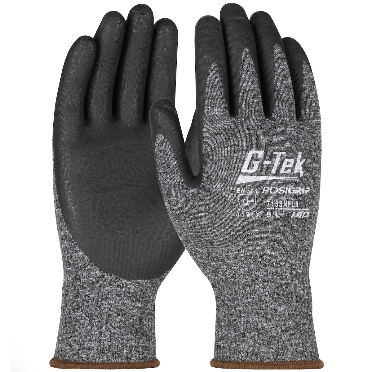 West Chester 715SNFLB Black Lunar Foam Nitrile Palm Dip on Salt & Pepper Nylon Shell Gloves (One Dozen)