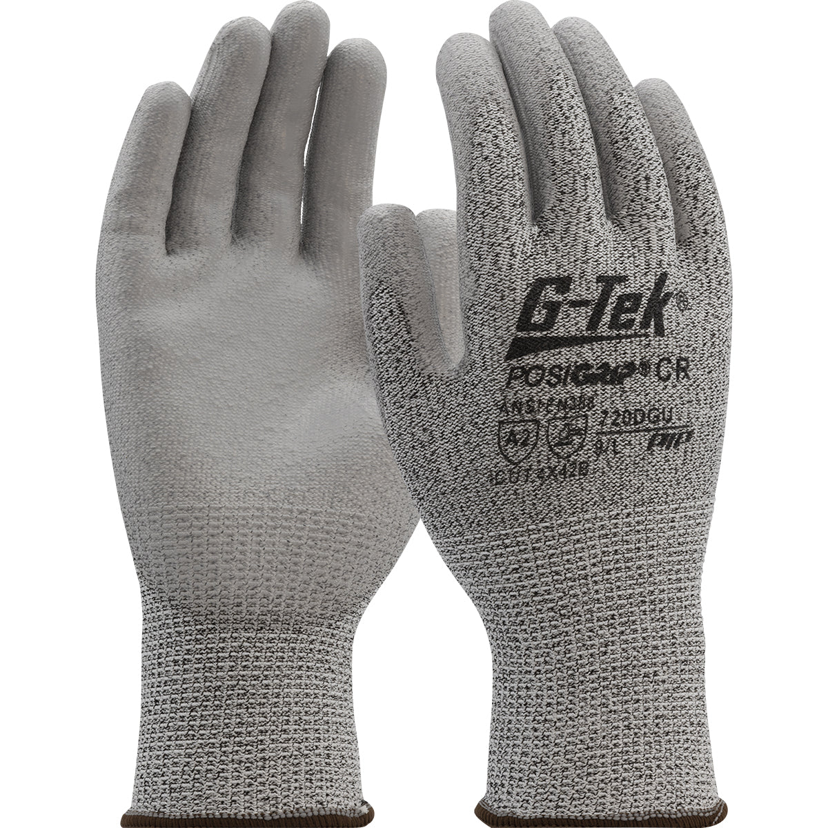 G-Tek 720DGU Seamless Knit A2 PolyKor® Blended Glove with Polyurethane Coated Flat Grip on Palm & Fi