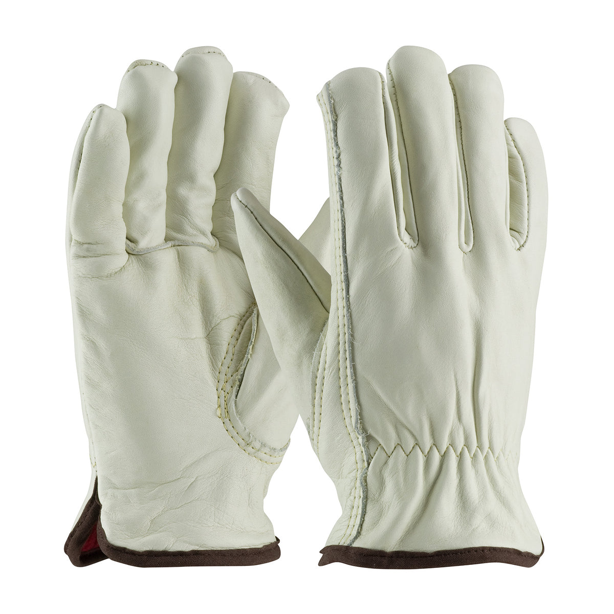 PIP 77-268 Top Grain Cowhide Leather Drivers Glove with Red Foam Lining - Keystone Thumb (One Dozen)