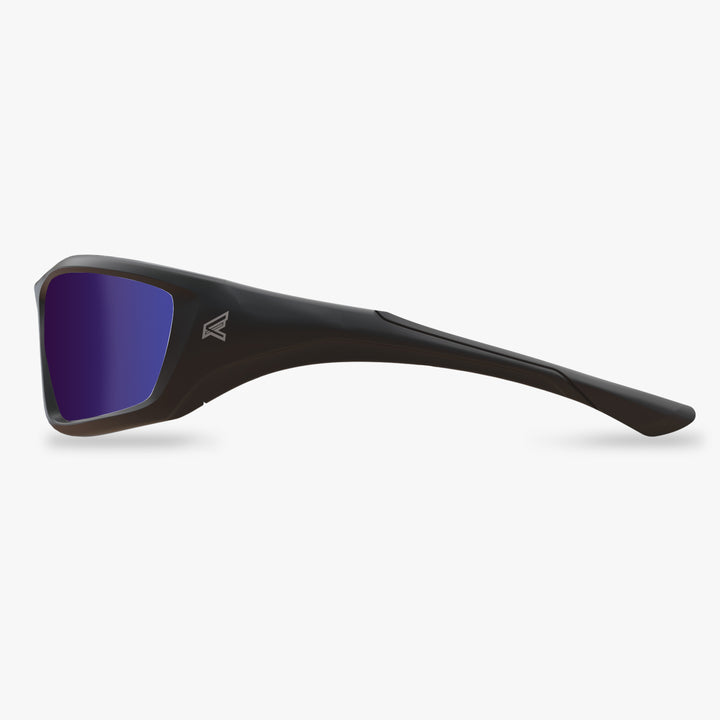Edge Eyewear Robson TXRAP418 Black Frame, Polarized Aqua Precision Blue Mirror Lens Safety Glasses
