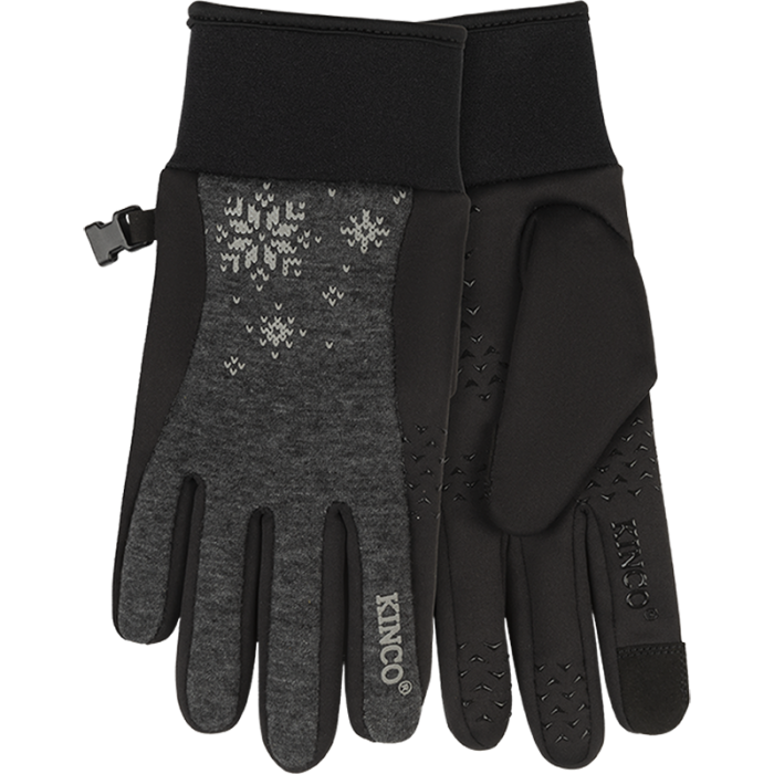 Kinco 2960W Women's Lightweight Fleece Stretch-Fit Neoprene Cuff Wing Thumb, Touch-Screen Compatible Glove (3 Pair)
