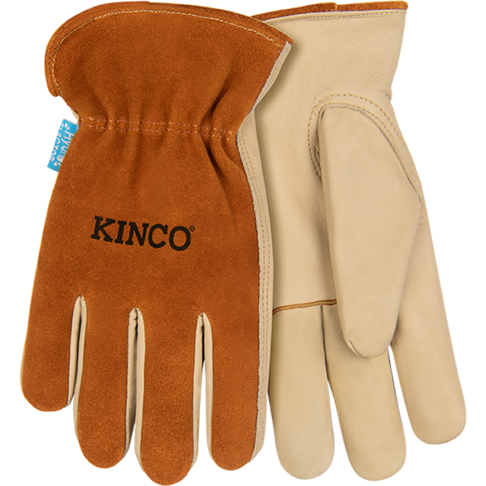 Kinco 355P HydroFlector Russet Premium aquaHIDE Water-Resistant Easy-On Cuff  Keystone Thumb Glove (One Dozen)
