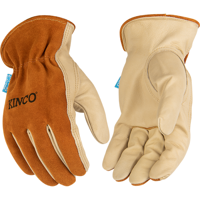Kinco 355P HydroFlector Russet Premium aquaHIDE Water-Resistant Easy-On Cuff  Keystone Thumb Glove (One Dozen)