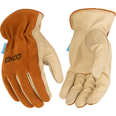 Kinco 355P HydroFlector Russet Premium aquaHIDE Water-Resistant Easy-On Cuff  Keystone Thumb Glove (One Dozen)