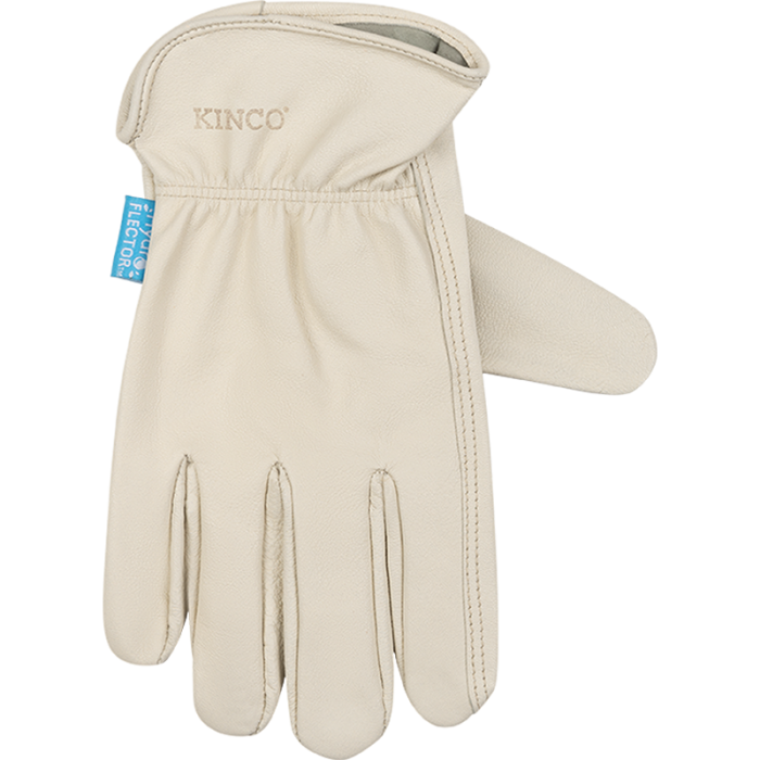 Kinco 392P HydroFlector Cream aquaHIDE Water-Resistant Premium Full Grain Goatskin, Easy-On Keystone Thumb Glove (One Dozen) Cuff