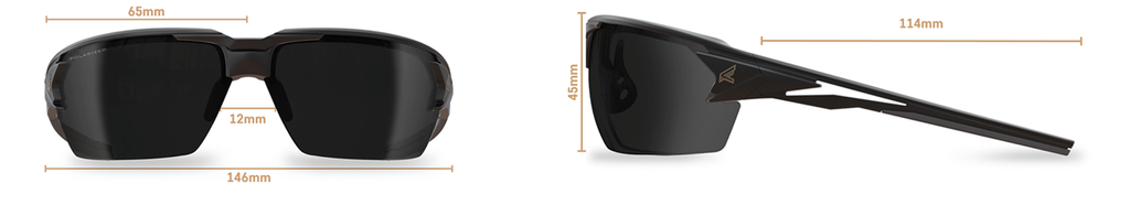 Edge Eyewear Pumori TXP415 Matte Black Frame Color, Polarized Copper Driving Lens Safety Glasses