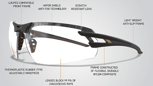 Edge Eyewear Salita SL111VS Black Frame Color, Clear Vapor Shield Lens Safety Glasses