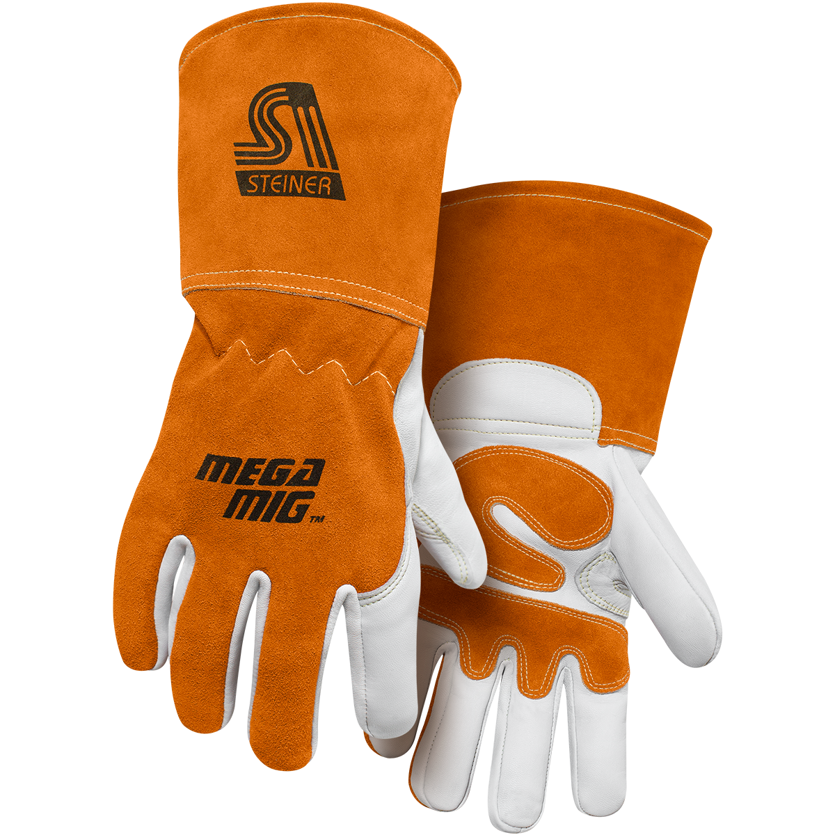 Steiner 0215 MegaMIG™ Premium Heavyweight Grain Goatskin With Split Cowhide Back MIG Welding Gloves (1 Pair)