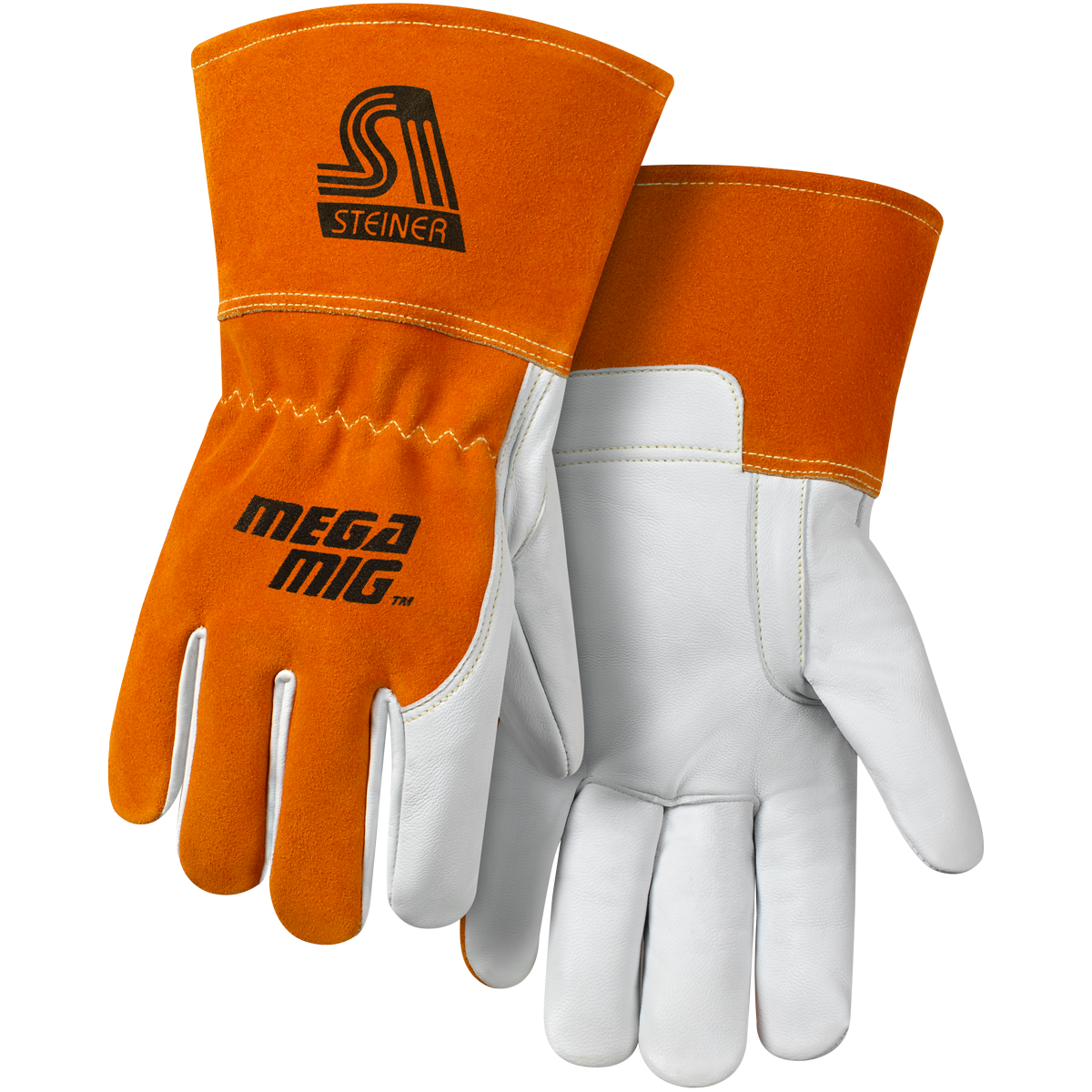 Steiner 0232 Premium Heavyweight Grain Goatskin With Split Cowhide Back MIG Welding Gloves (1 Pair)