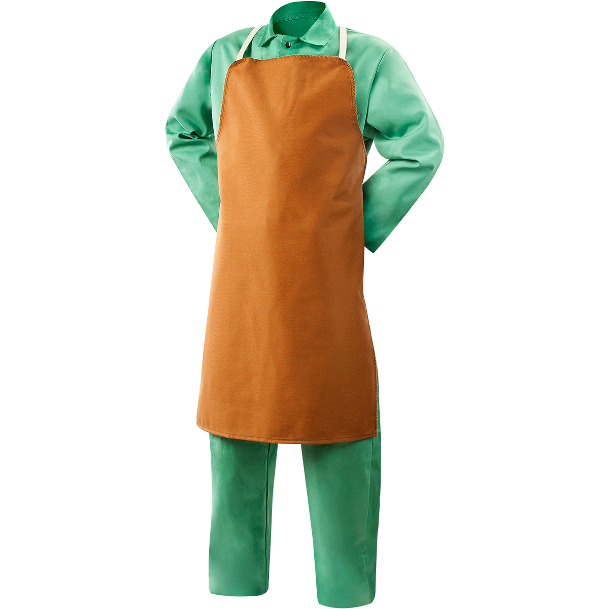 Steiner 10125 12 oz FR Cotton Bib Apron - 36" Brown (Each)