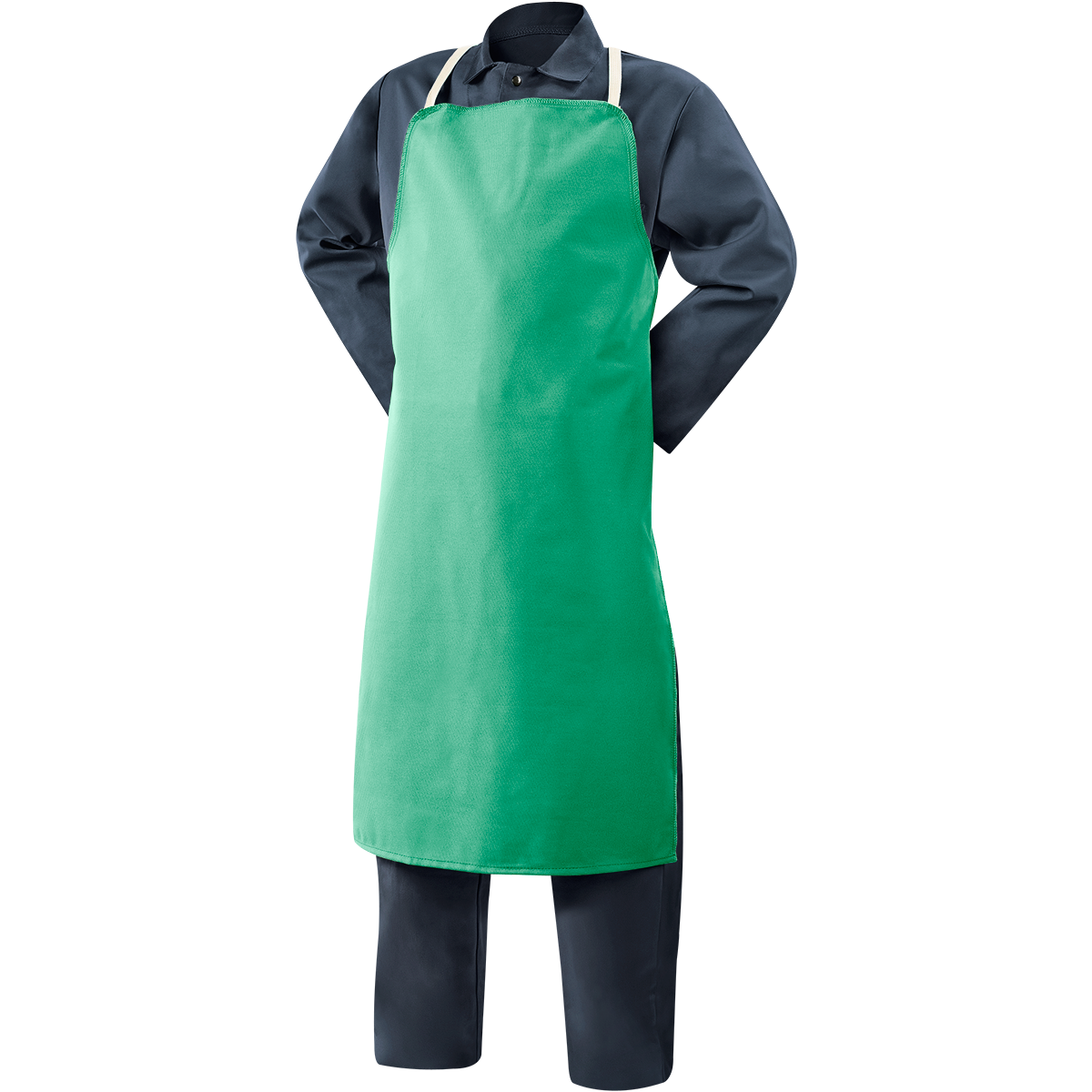 Steiner 10326 9 oz FR Cotton Bib Apron - 40" Green (Each)