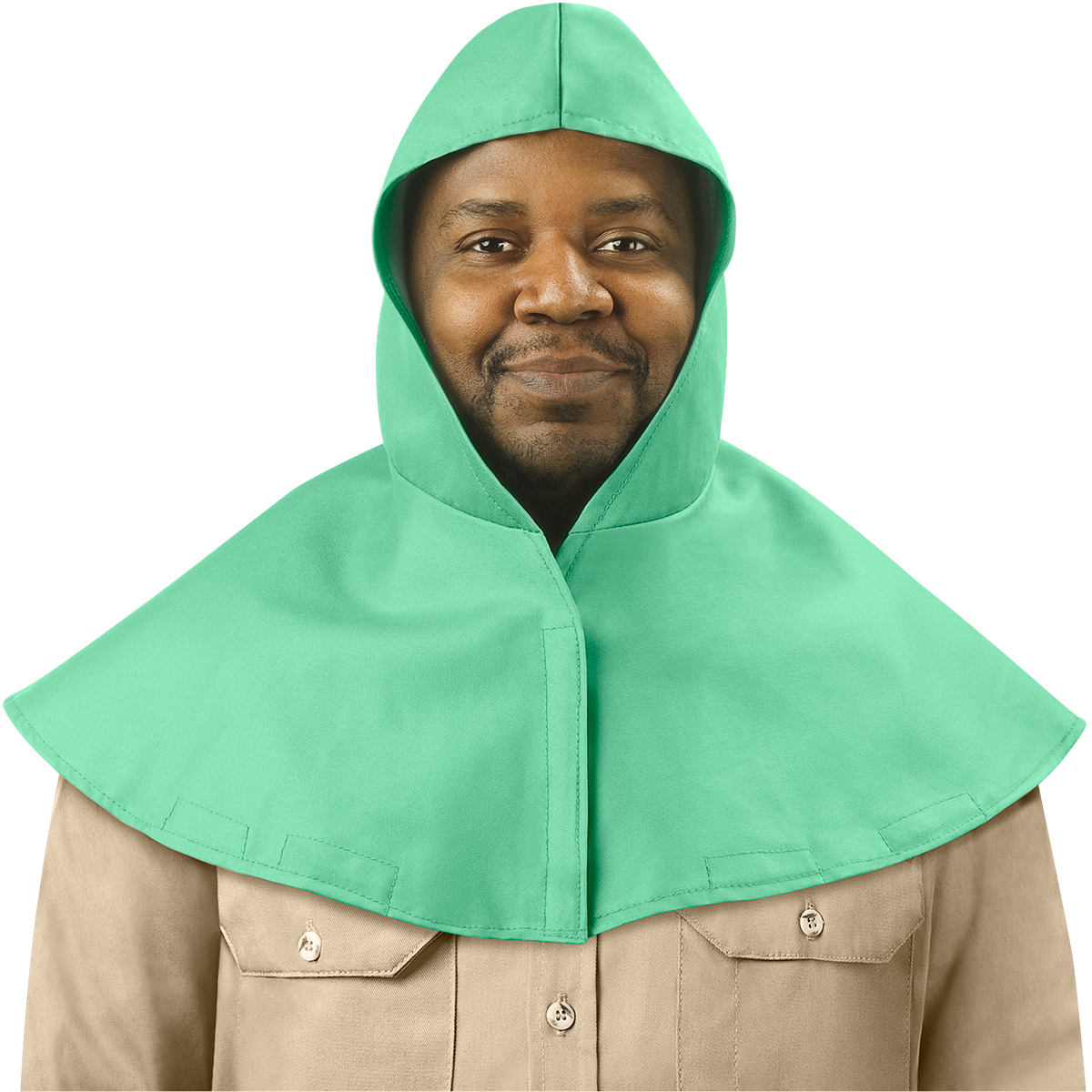 Steiner 11303 9 oz FR Cotton Hood With Neck & Shoulder Drape - Green (Each)