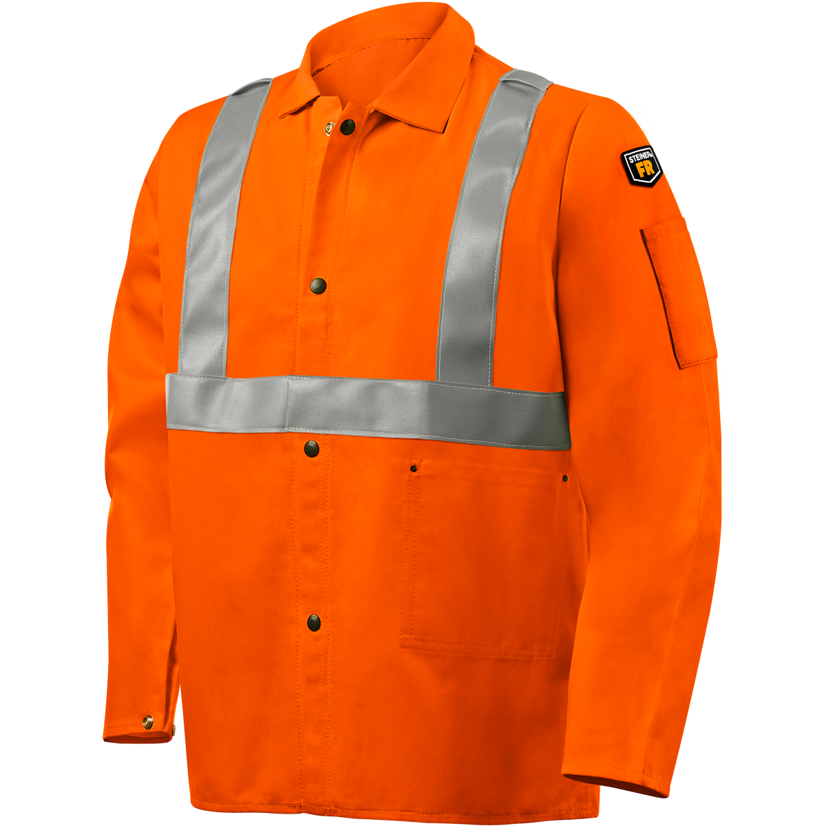 Steiner 1040RS 9 oz FR Cotton Jacket - 30" Orange With FR Silver Reflective Stripes