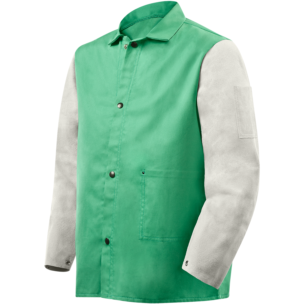 Steiner 1230 Weldlite Plus™ Hybrid 9 oz FR Cotton With Leather Sleeves Jacket - 30" Green/Gray (Each)