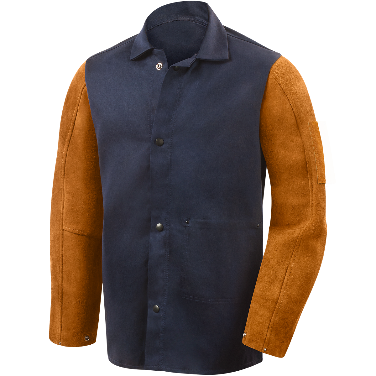 Steiner 1260 Weldlite Plus™ Hybrid 9 oz FR Cotton With Leather Sleeves Jacket - 30" Blue/Rust (Each)