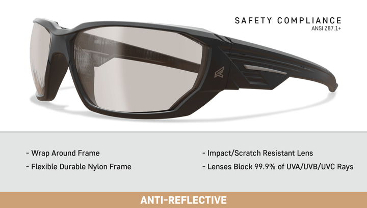 Edge Eyewear Dawson XD411AR Matte Black Frame Color, Anti Reflective Lens Lens Color Safety Glasses