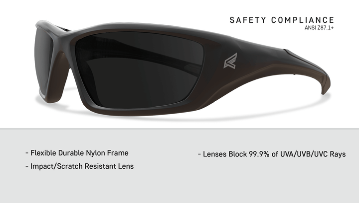 Edge Eyewear Robson XR416 Black Frame, Smoke Lens Safety Glasses