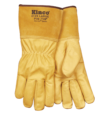 Kinco 0129 Tig Welders Golden Premium Full Grain Pigskin  Heat-Resistant Gloves (One Dozen)