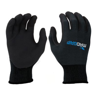 Madgrip DWBBLKR Dri-Max High Dexterity Foam Nitrile Mechanic Glove, Black (One Dozen)