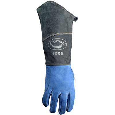 Caiman 1508 18" Premium Split Cowhide MIG/Stick Welder's Glove with Fleece Lining w/ Scalloped Cuff (One Dozen)