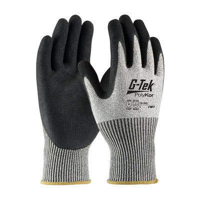 a pair of gray nitrile coated cut resistant gloves from Protective Industrial Products
