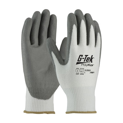 PIP 16-D622 G-Tek PolyKor Seamless Knit Blended Glove with Polyurethane Coated Flat Grip Safety Glove (One Dozen)