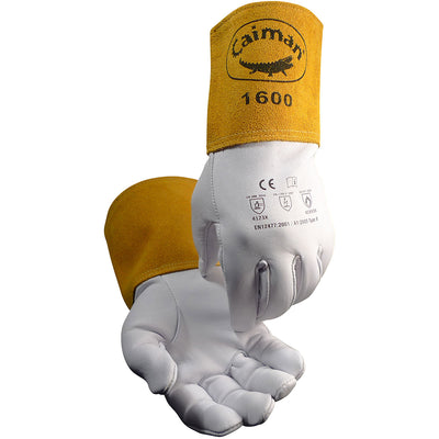Caiman 1600 Premium Goat Grain TIG Unlined Welder's Glove with a 4