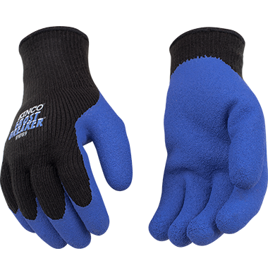 Kinco 1789 Frost Breaker Black Heavy Thermal 7-Gauge Acrylic Knit Shell Crinkle Latex Coated Palm Acrylic & Elastic Knit Wrist Gloves (one dozen)
