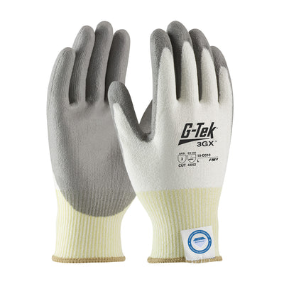 G-Tek 3GX 19-D310 Seamless Knit Dyneema Diamond Blended Glove with Polyurethane Coated Flat Grip (One Dozen)