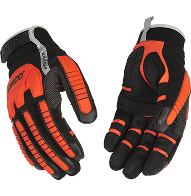 KincoPro 2070HVA Hi-vis Synthetic with Impact Protection and Pull Strap Polyester-Spandex Fabric Back (3 Pair)