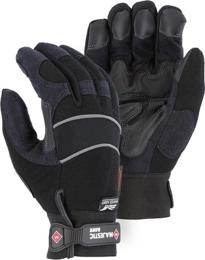 Majestic 2145BKH Winter Lined Armor Skin Velcro M-patch Water proof Heatlok Safety Glove(One Dozen)