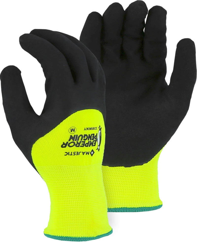 Majestic 3399KNY Emperor Penguin Winter Lined Nylon Glove with 3/4 Sandy Nitrile Palm (One Dozen)