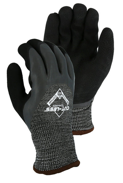 Majestic 35-1587 Cut-Less KorPlex A5, Water Repellent, Winter Lined w/Foam Latex Palm Coating Cut Resistant Glove (One Dozen)