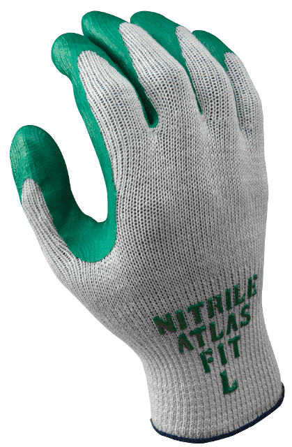 a gray nitrile coated work glove from Atlas brand