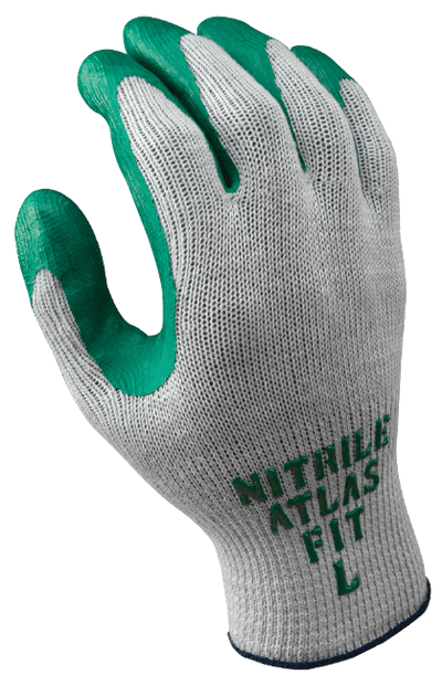 a gray nitrile coated work glove from Atlas brand a gray nitrile coated work glove from Atlas brand