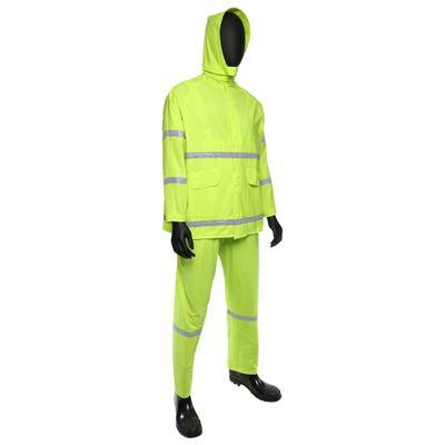 West Chester 4031 0.35 mm 3pc PVC Rainsuit Lime Class 1 (Pack of 1)