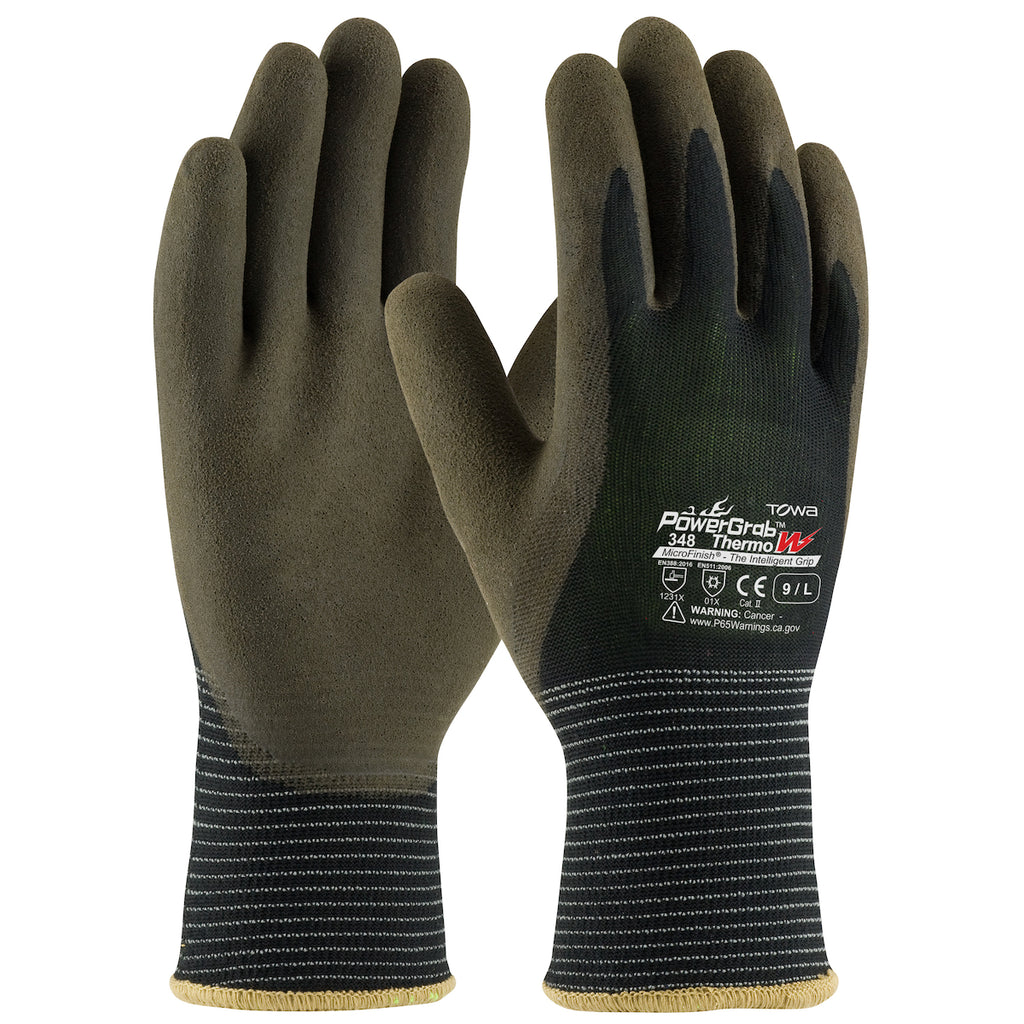 PIP 41-1430 PowerGrab Thermo W Seamless Knit Polyester with Acrylic Liner and Latex MicroFinish Safety Glove (One Dozen)