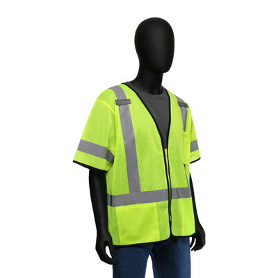 West Chester 47302 Hi-Viz Classic Short-Sleeved Safety Vest - Mesh (Class 3) (Pack of 1)