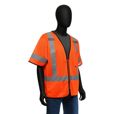 West Chester 47303 Hi-Viz Classic Short-Sleeved Safety Vest - Mesh (Class 3) (Pack of 1)