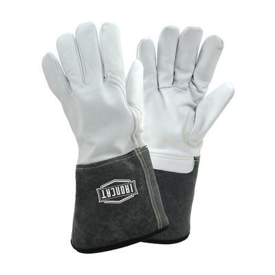West Chester 6144 Ironcat Premium Top Grain Kidskin Leather Tig Glove with Kevlar Split Leather Gauntlet Cuff (One Dozen)
